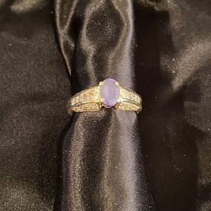 Tanzanite and Diamond Ring in 14k Gold size 8